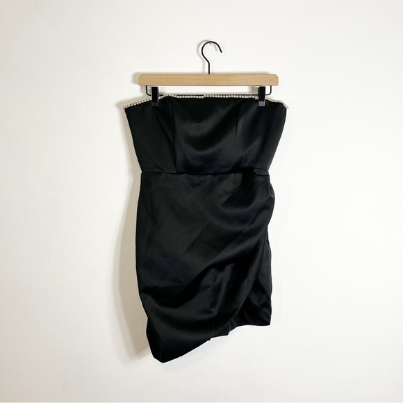 NWT Adeirlina All Flash Everything Strapless Mini Dress Black Jewel Medium - Picture 2 of 7